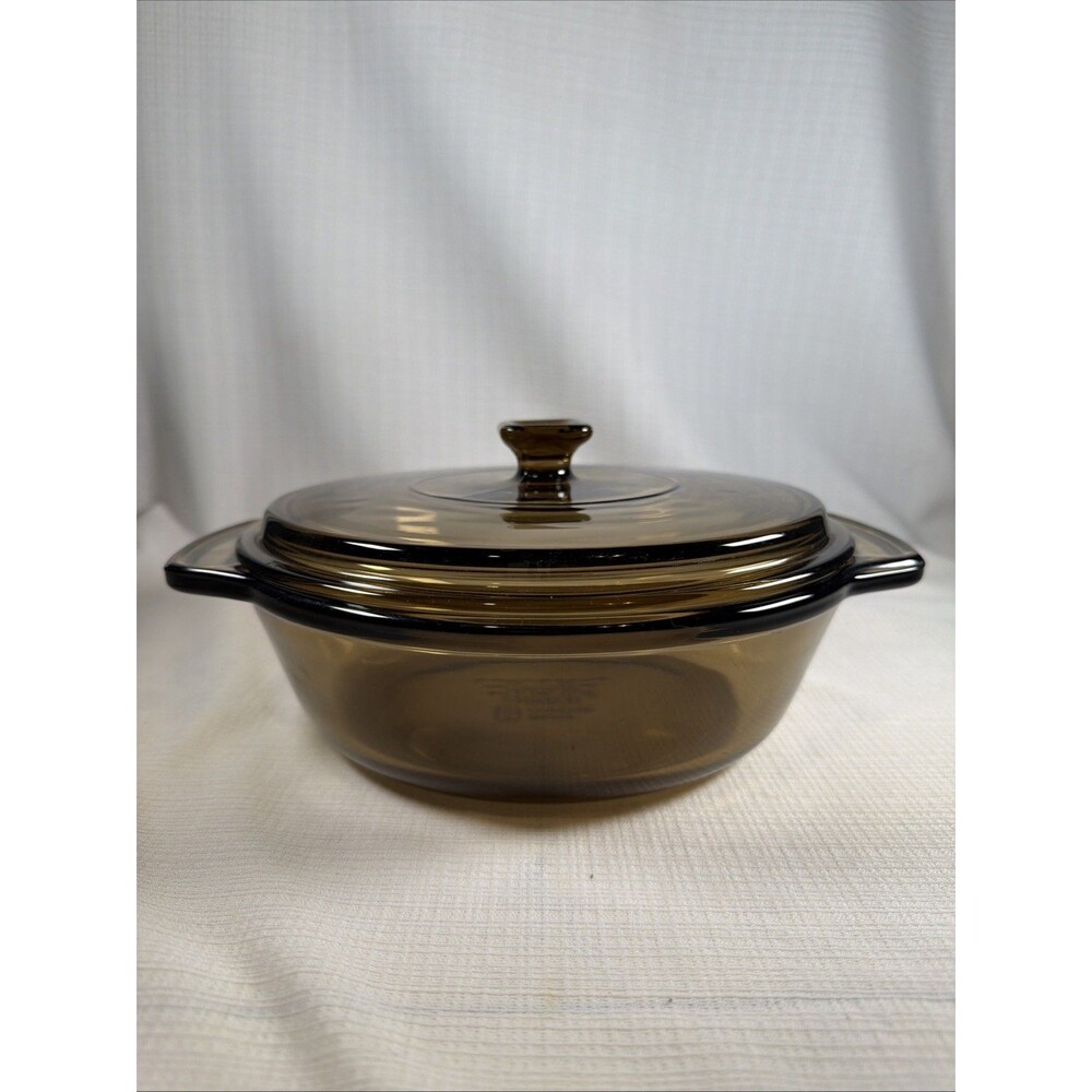Vintage Anchor Hocking Amber Casserole Dish 1.5 Qt 1037 With Lid